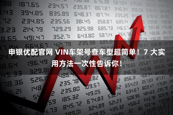 申银优配官网 VIN车架号查车型超简单！7 大实用方法一次性告诉你！